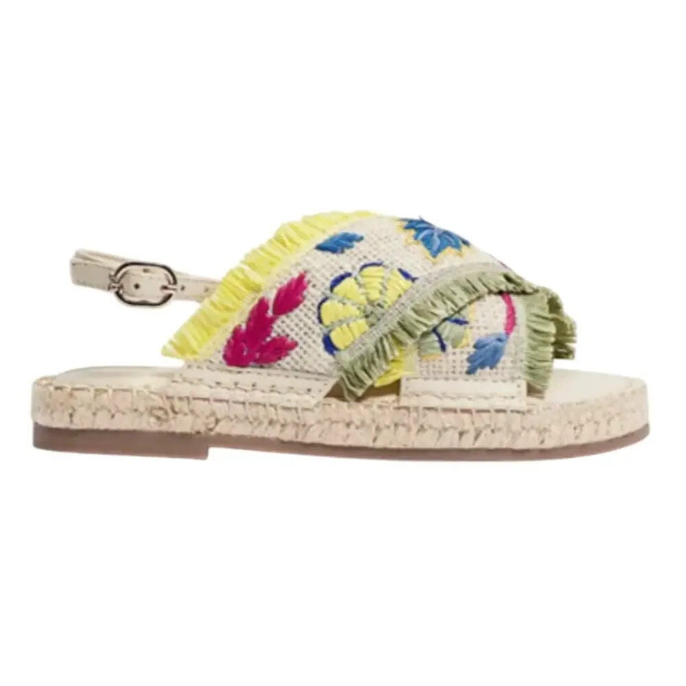 Sam Edelman Kids Kayden Slingback Sandal US 1 M Beige Multicolor Leather NIB
